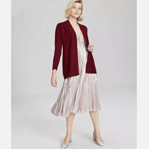 NEW! CHARTER CLUB LUXURY CASHMERE CRANTINI BURGUNDY OPEN CARDIGAN SWEATER - 2X